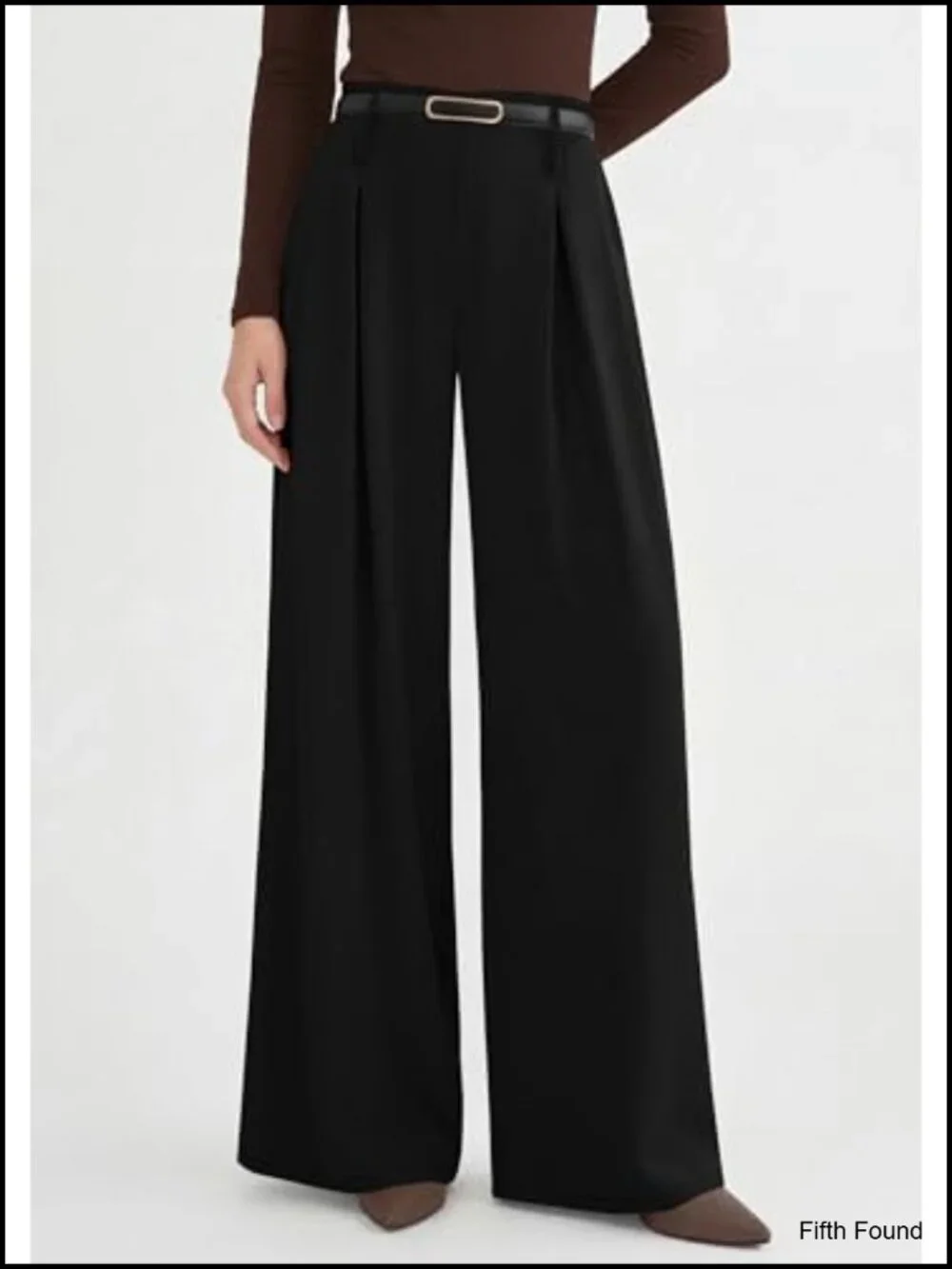 Wide Leg Trousers High Waisted Elastic Dress Pants Pleated Slacks Palazzo